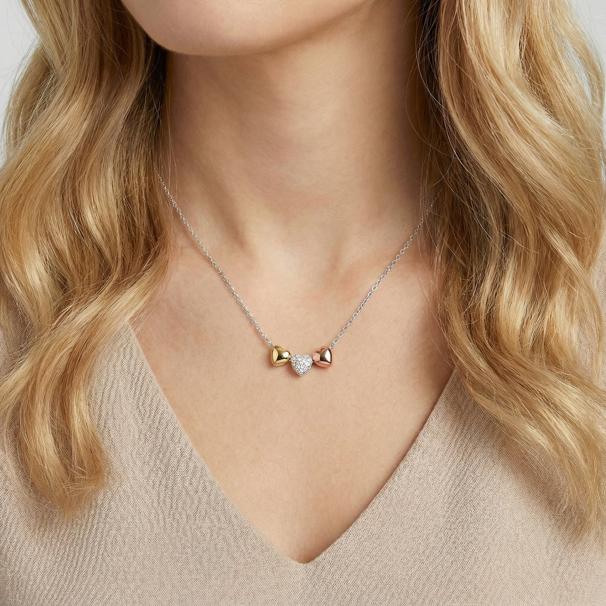 Crystal Heart Slider Necklace