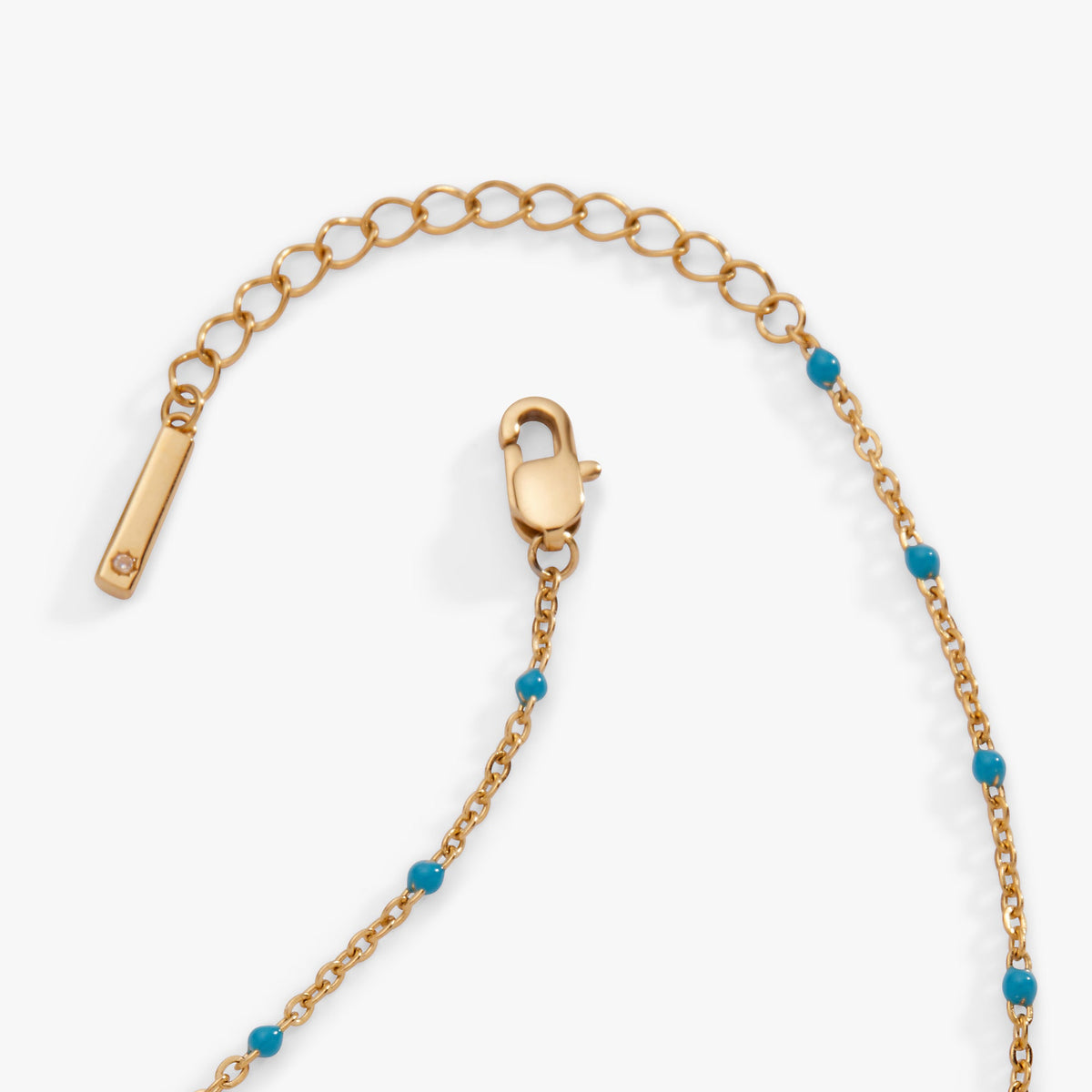 Turquoise Enameled Chain Coin Station Anklet
