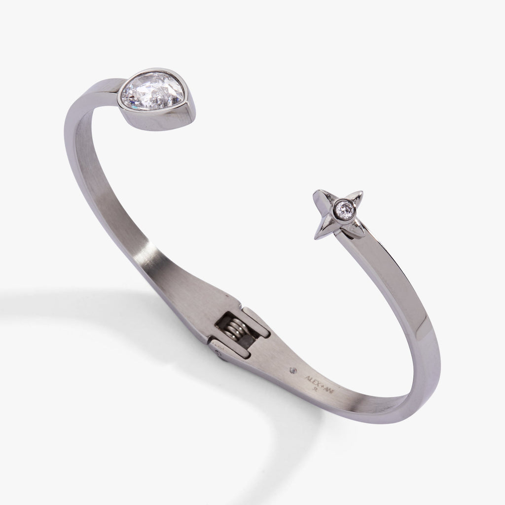 Crystal Teardrop and Star Cuff Bracelet