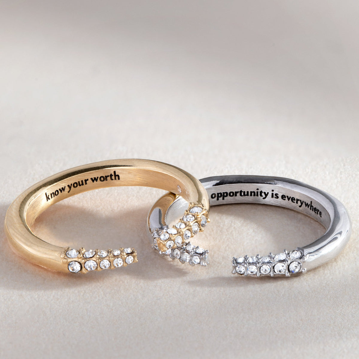 “Opportunity is Everywhere” Open Tusk Ring
